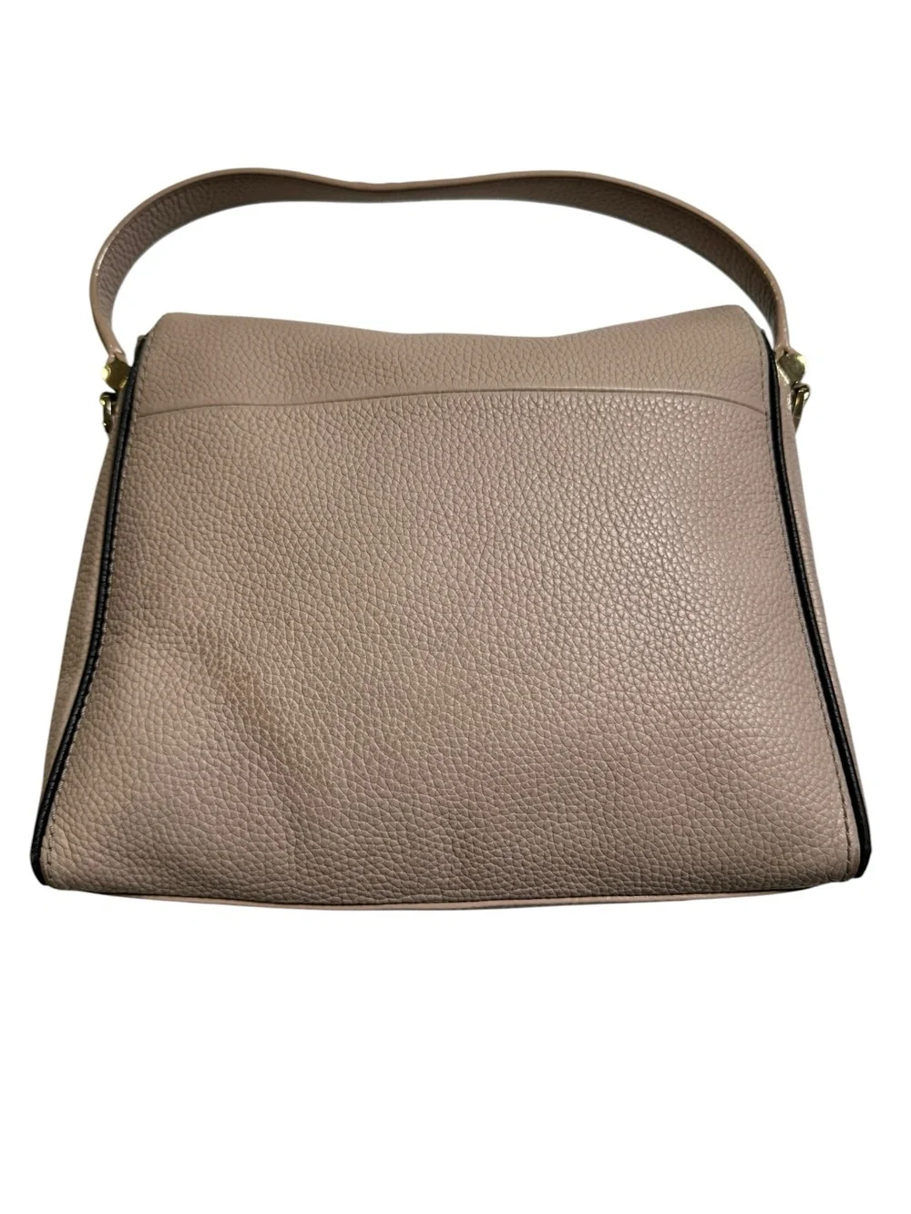 Kate Spade New York Pebbled Leather Crossbody‎ Bag Taupe Tassel Flap Top Handle